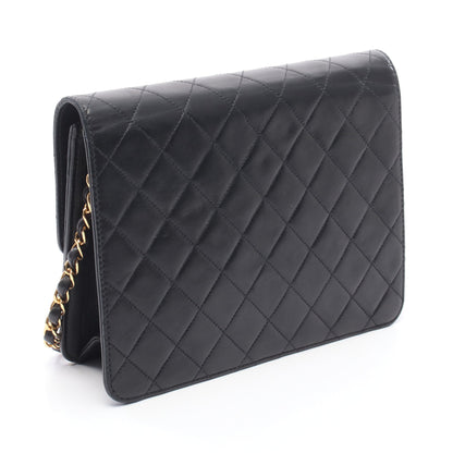 マトラッセ シングルフラップ チェーンショルダーバッグ ラムスキン ブラック ゴールド金具 シャネル バッグ CHANEL