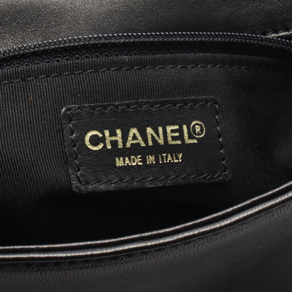 チョコバー ココマーク ショルダーバッグ ラムスキン ブラック ゴールド金具 シャネル