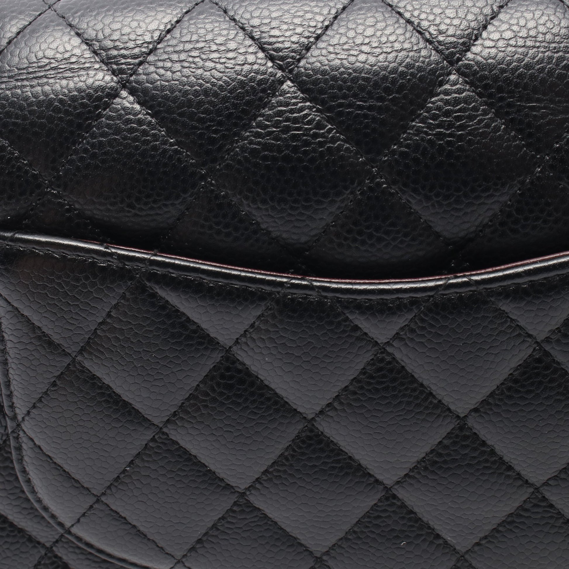 マトラッセ Wフラップ Wチェーンショルダーバッグ キャビアスキン ブラック シルバー金具 シャネル バッグ CHANEL
