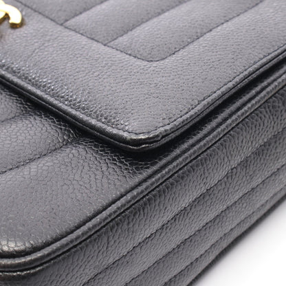 マドモアゼル ココボール チェーンショルダーバッグ キャビアスキン ブラック ゴールド金具 シャネル バッグ CHANEL