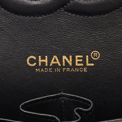 マトラッセ Wフラップ Wチェーンショルダーバッグ キャビアスキン ブラック ゴールド金具 シャネル バッグ CHANEL