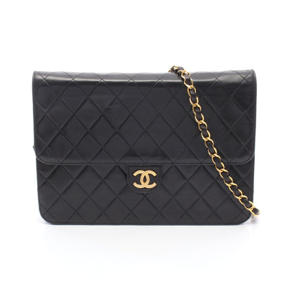 マトラッセ チェーンショルダーバッグ ラムスキン ブラック ゴールド金具 シャネル バッグ CHANEL