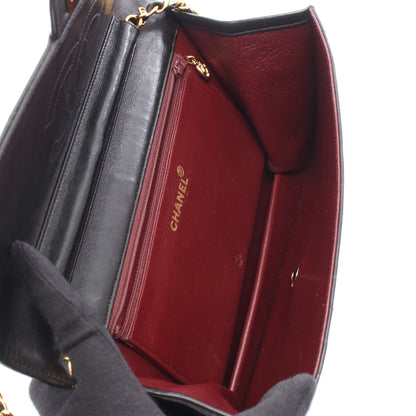 マトラッセ チェーンショルダーバッグ ラムスキン ブラック ゴールド金具 シャネル バッグ CHANEL