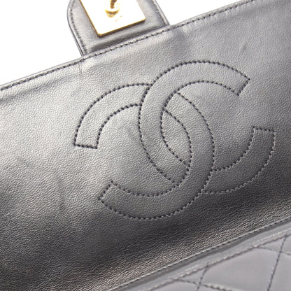 マトラッセ チェーンショルダーバッグ ラムスキン ブラック ゴールド金具 シャネル バッグ CHANEL