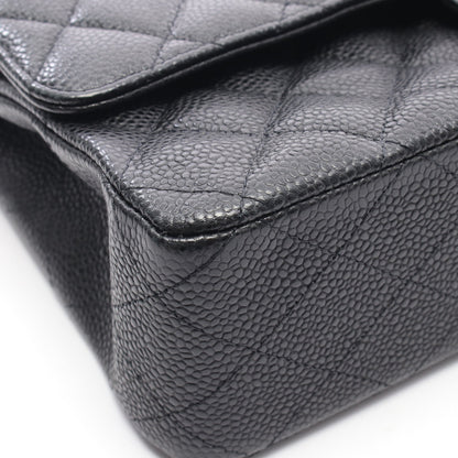 マトラッセ Wフラップ Wチェーンショルダーバッグ キャビアスキン ブラック ゴールド金具 シャネル バッグ CHANEL