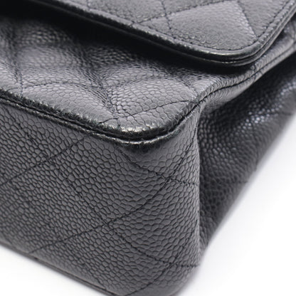 マトラッセ Wフラップ Wチェーンショルダーバッグ キャビアスキン ブラック ゴールド金具 シャネル バッグ CHANEL