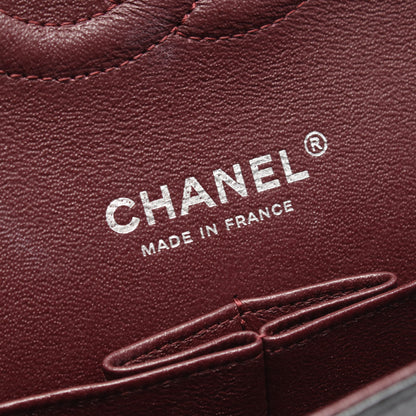 マトラッセ Wフラップ Wチェーンショルダーバッグ キャビアスキン ブラック シルバー金具 シャネル バッグ CHANEL
