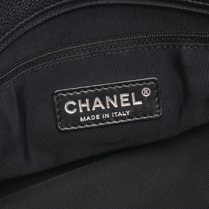 ココマーク チェーンショルダーバッグ チェーントートバッグ キャビアスキン ブラック シルバー金具 シャネル バッグ CHANEL