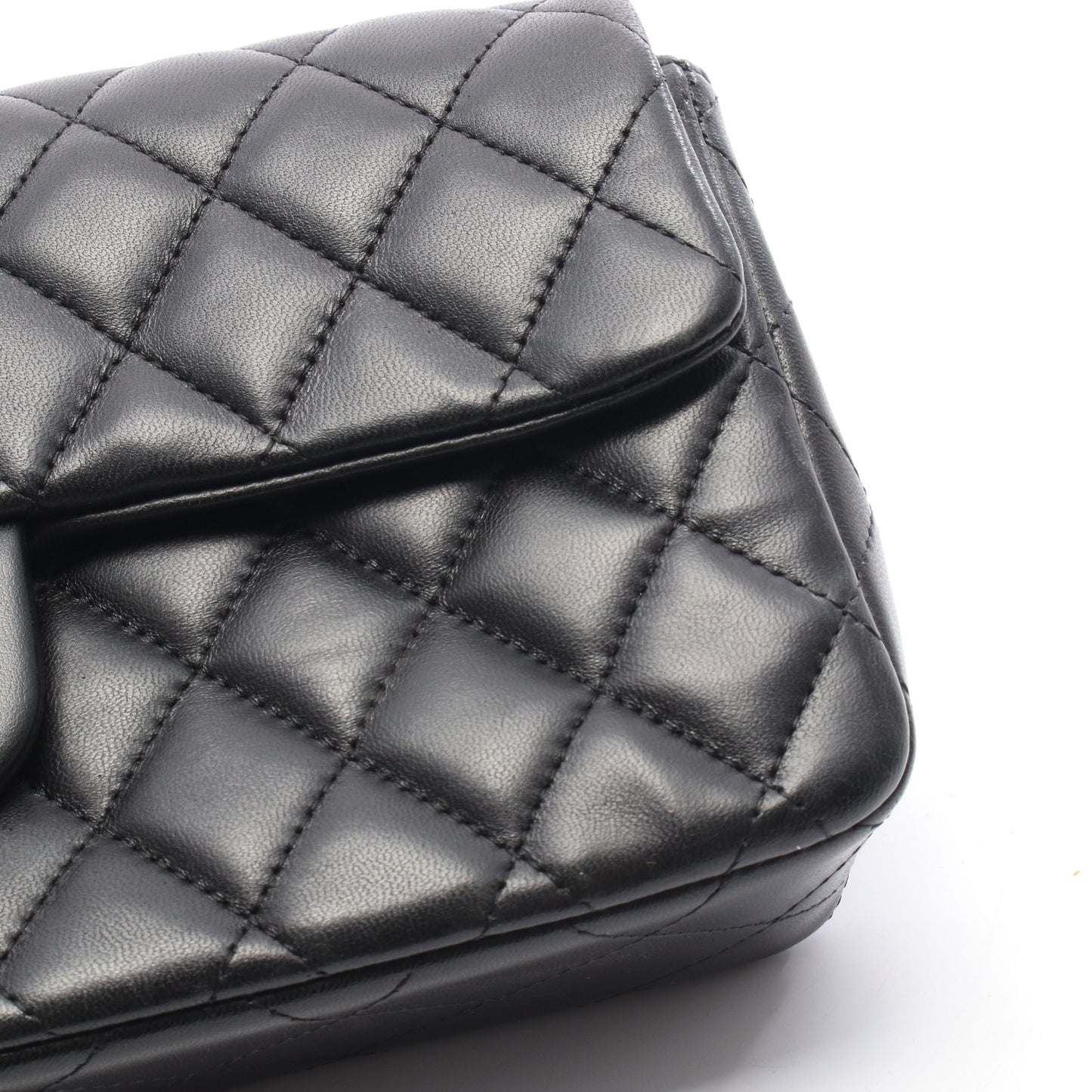 マトラッセ イーストウエスト チェーンショルダーバッグ ラムスキン ブラック シルバー金具 シャネル バッグ CHANEL