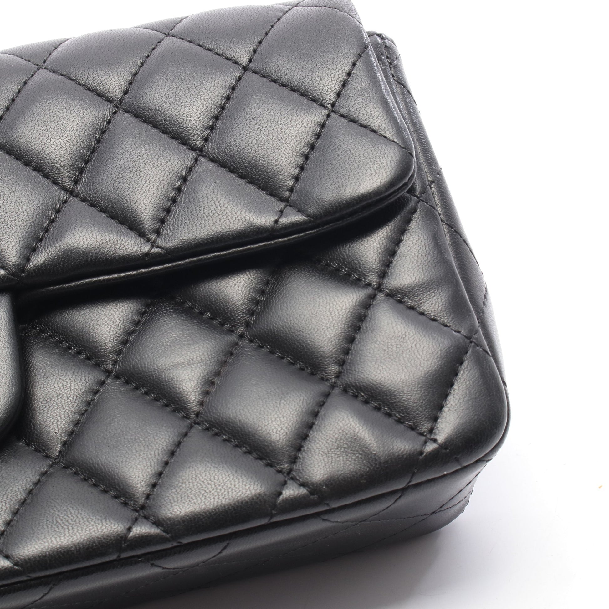 マトラッセ イーストウエスト チェーンショルダーバッグ ラムスキン ブラック シルバー金具 シャネル バッグ CHANEL