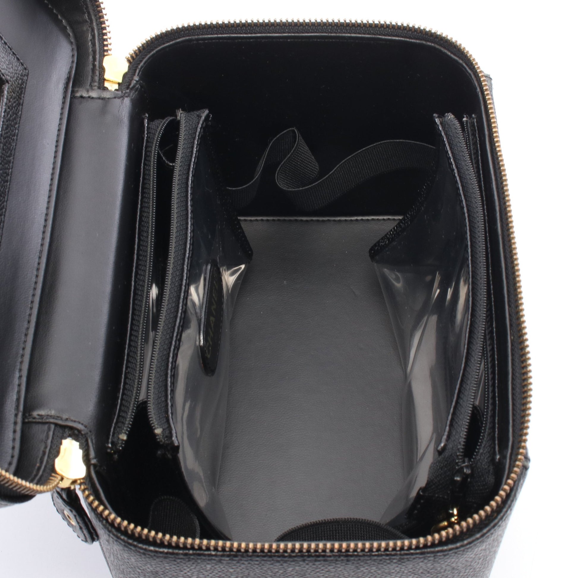 ココマーク バニティ 2WAY ハンドバッグ キャビアスキン ブラック ゴールド金具 シャネル バッグ CHANEL