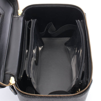 ココマーク バニティ 2WAY ハンドバッグ キャビアスキン ブラック ゴールド金具 シャネル バッグ CHANEL