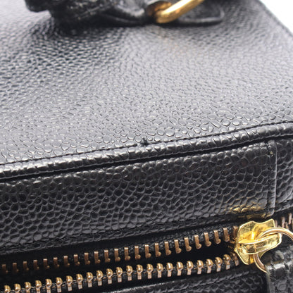 ココマーク バニティ 2WAY ハンドバッグ キャビアスキン ブラック ゴールド金具 シャネル バッグ CHANEL