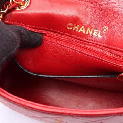ミニマトラッセ チェーンショルダーバッグ ラムスキン レッド ネイビー ゴールド金具 ヴィンテージ シャネル