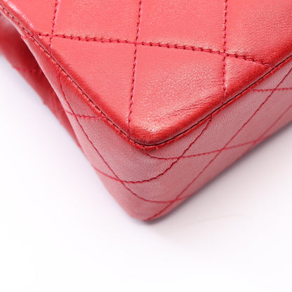 ミニマトラッセ チェーンショルダーバッグ ラムスキン レッド ネイビー ゴールド金具 ヴィンテージ シャネル