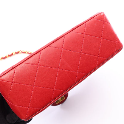 ミニマトラッセ チェーンショルダーバッグ ラムスキン レッド ネイビー ゴールド金具 ヴィンテージ シャネル