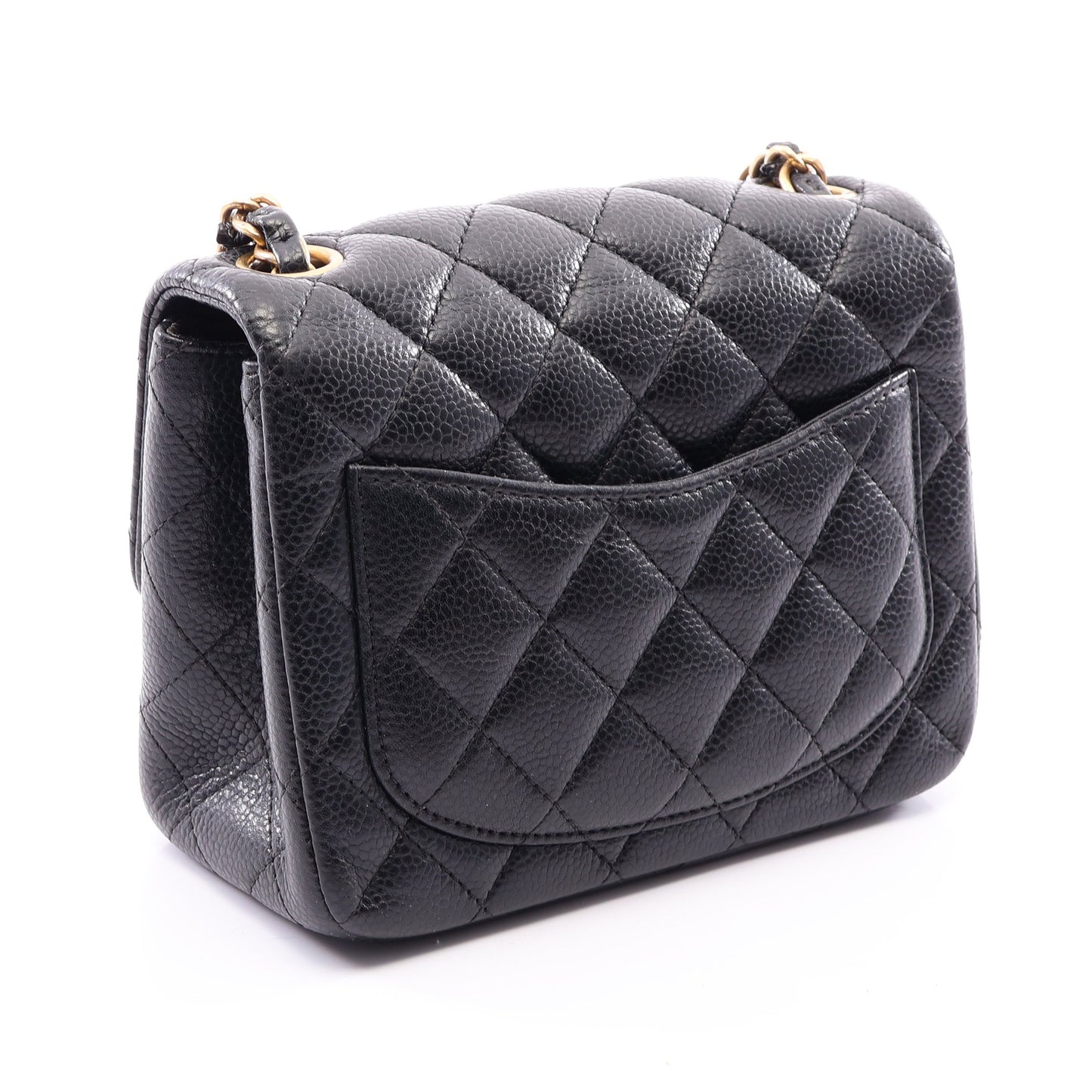 ミニマトラッセ チェーンショルダーバッグ キャビアスキン ブラック ゴールド金具 シャネル バッグ CHANEL