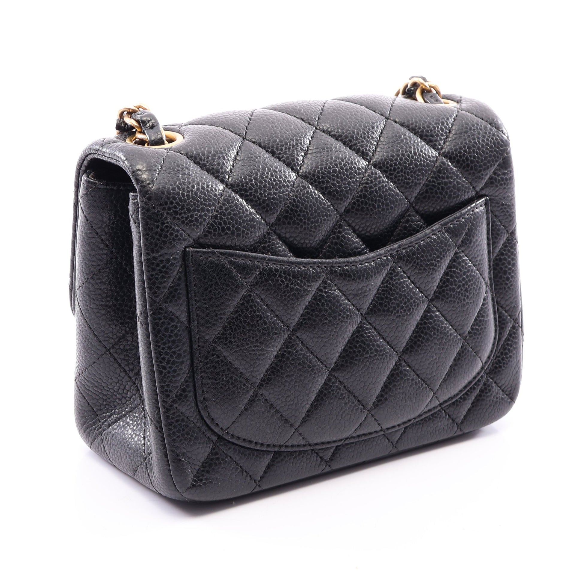 ミニマトラッセ チェーンショルダーバッグ キャビアスキン ブラック ゴールド金具 シャネル バッグ CHANEL