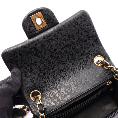 ミニマトラッセ チェーンショルダーバッグ キャビアスキン ブラック ゴールド金具 シャネル バッグ CHANEL