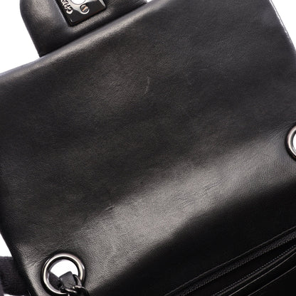 シェブロン Vステッチ ミニ ブラック金具 チェーンショルダーバッグ ラムスキン ブラック シャネル バッグ CHANEL