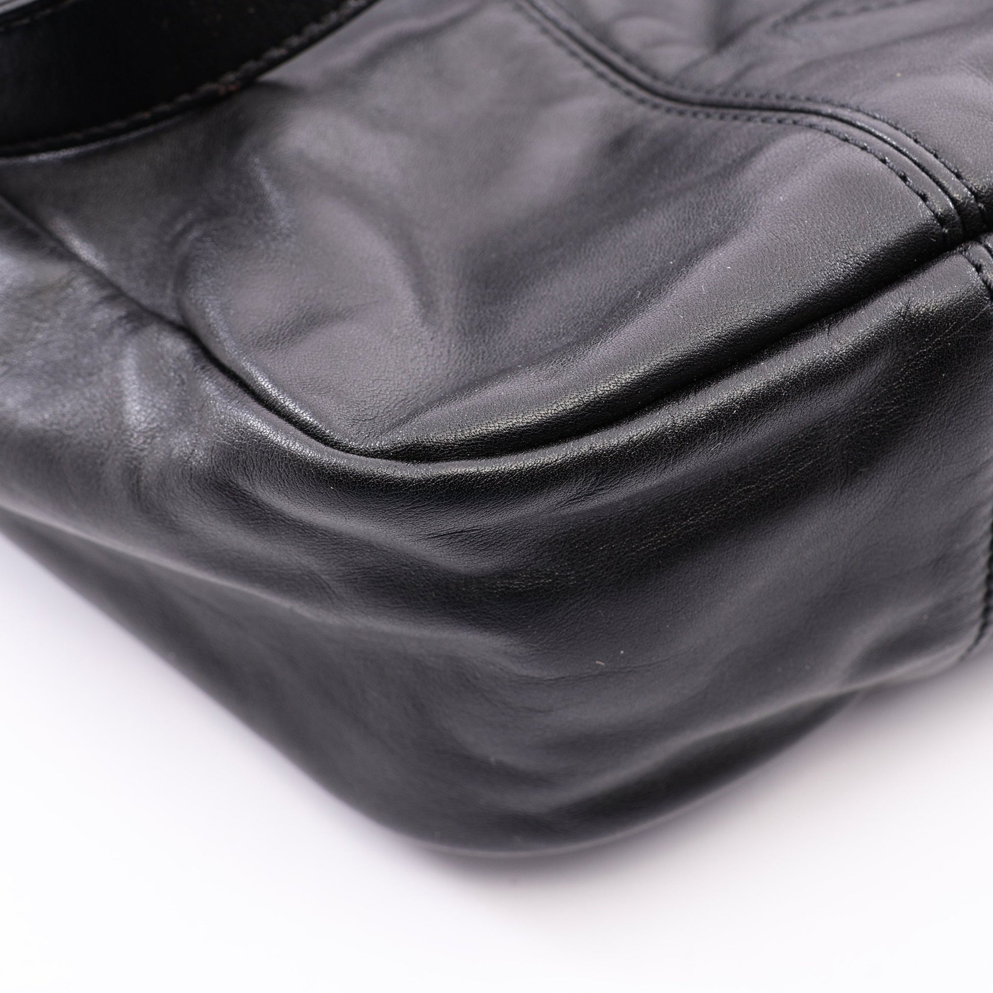 ココマーク 2WAY チェーンハンドバッグ ラムスキン ブラック シルバー金具 シャネル バッグ CHANEL