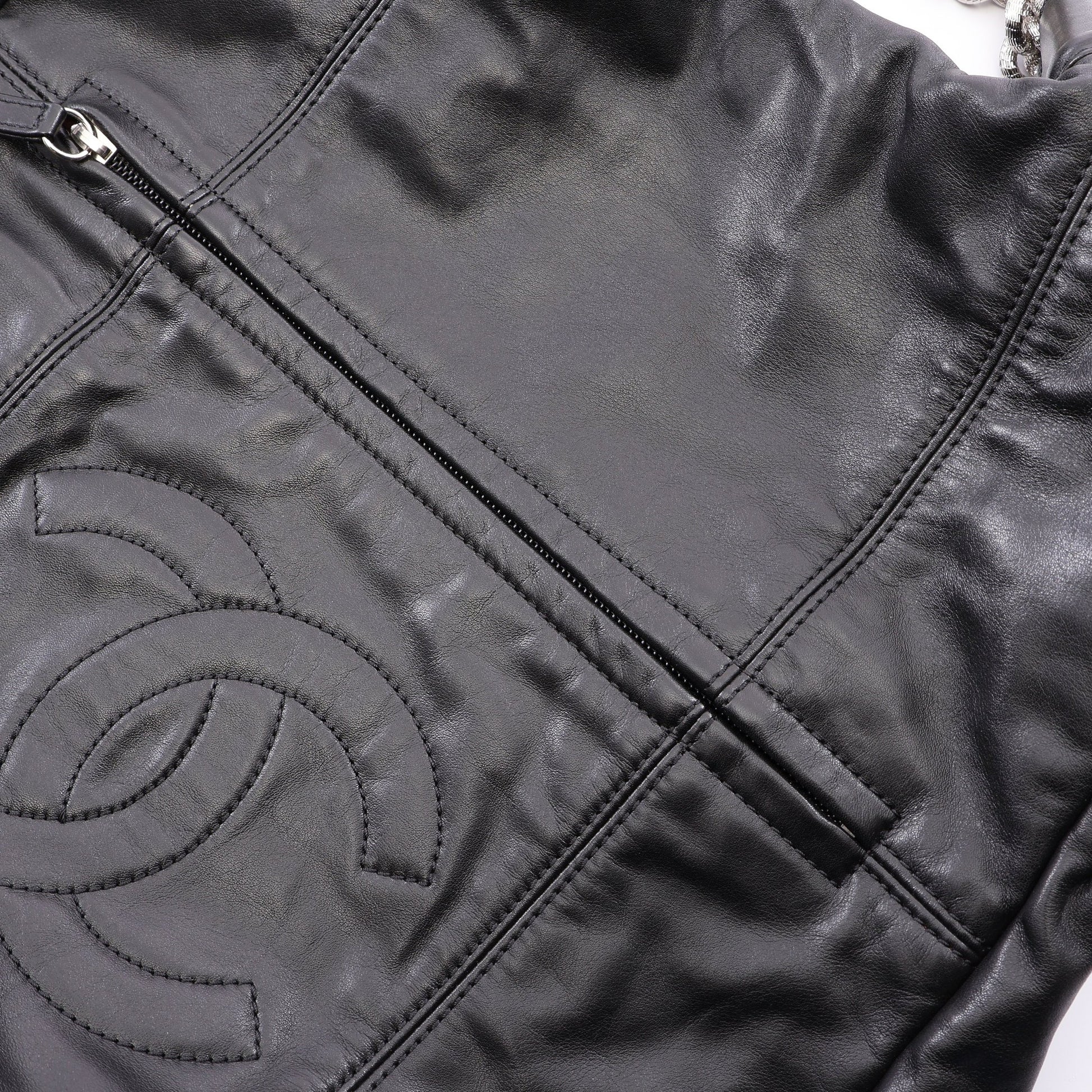 ココマーク 2WAY チェーンハンドバッグ ラムスキン ブラック シルバー金具 シャネル バッグ CHANEL