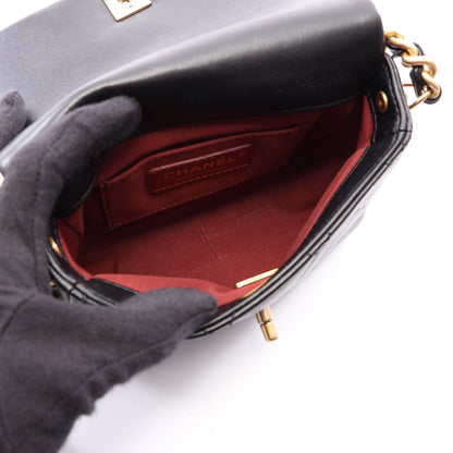 マトラッセ チェーンショルダーバッグ ラムスキン ブラック ゴールド金具 シャネル バッグ CHANEL