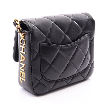 マトラッセ チェーンショルダーバッグ ラムスキン ブラック ゴールド金具 シャネル バッグ CHANEL