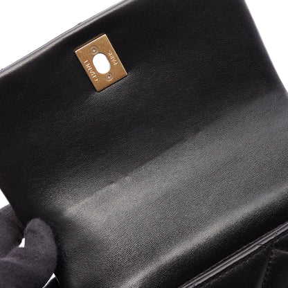 マトラッセ チェーンショルダーバッグ ラムスキン ブラック ゴールド金具 シャネル バッグ CHANEL