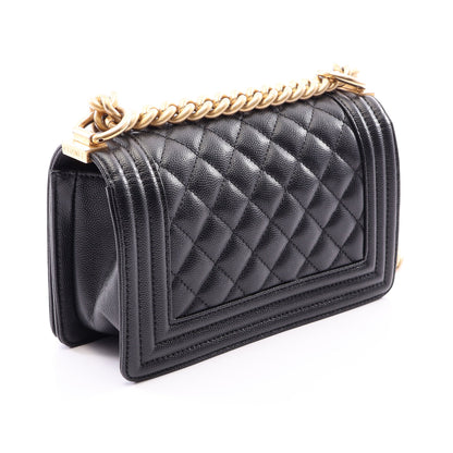 ボーイシャネル スモール チェーンショルダーバッグ キャビアスキン ブラック ゴールド金具 シャネル バッグ CHANEL