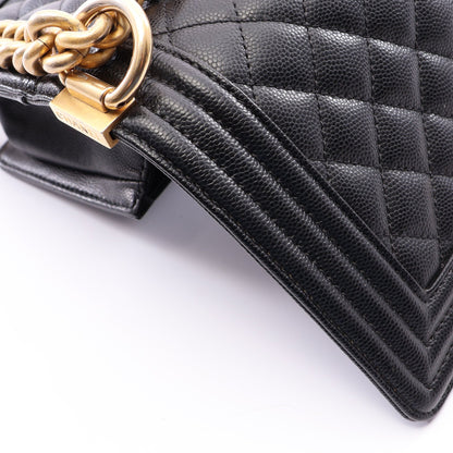 ボーイシャネル スモール チェーンショルダーバッグ キャビアスキン ブラック ゴールド金具 シャネル バッグ CHANEL