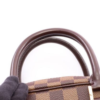 サリア ミニ ダミエエベヌ ハンドバッグ PVC レザー ブラウン ルイヴィトン バッグ LOUIS VUITTON