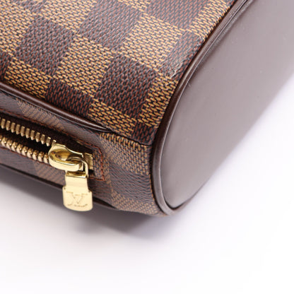 サリア ミニ ダミエエベヌ ハンドバッグ PVC レザー ブラウン ルイヴィトン バッグ LOUIS VUITTON