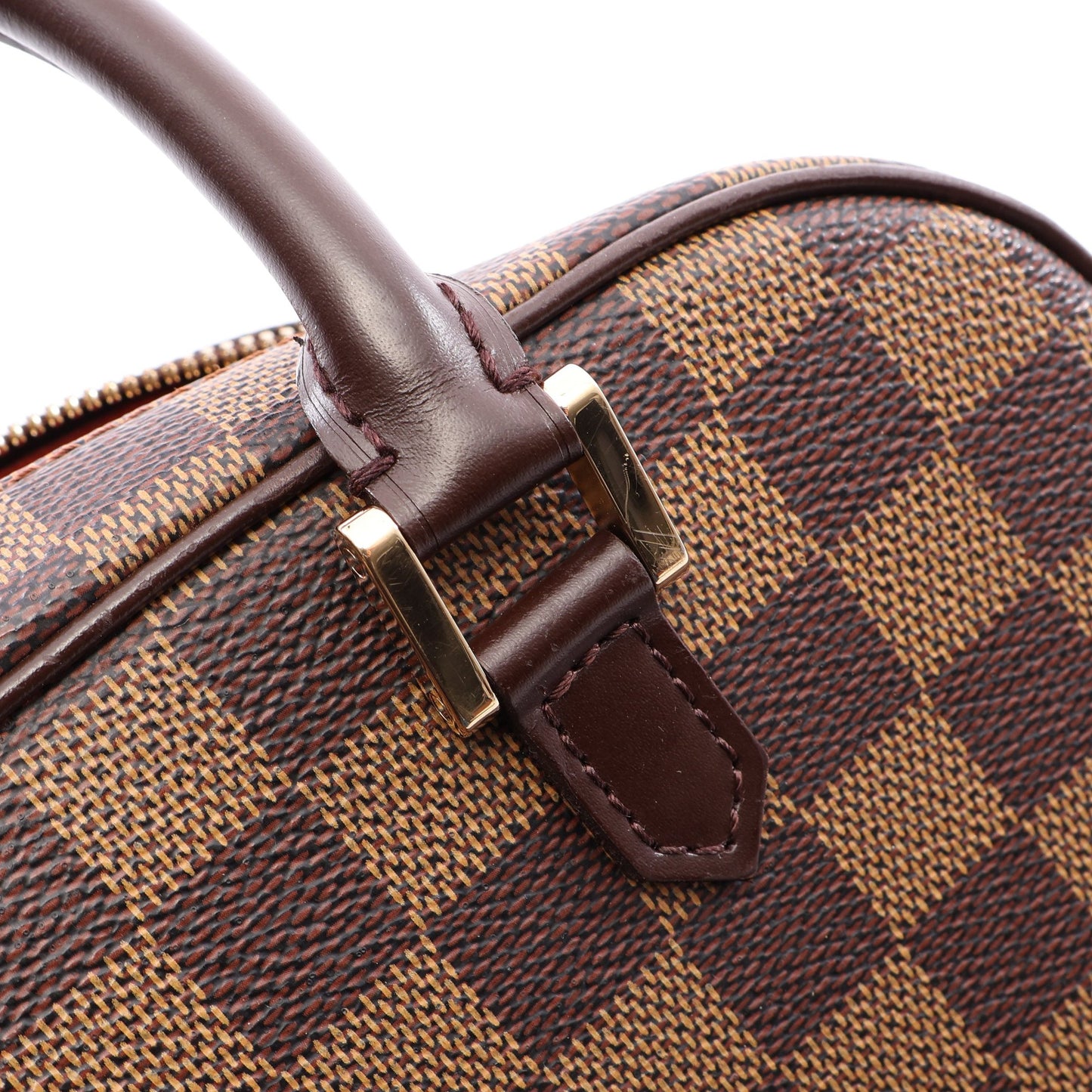 サリア ミニ ダミエエベヌ ハンドバッグ PVC レザー ブラウン ルイヴィトン バッグ LOUIS VUITTON
