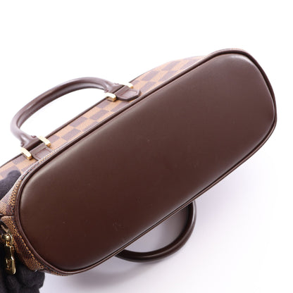 サリア ミニ ダミエエベヌ ハンドバッグ PVC レザー ブラウン ルイヴィトン バッグ LOUIS VUITTON