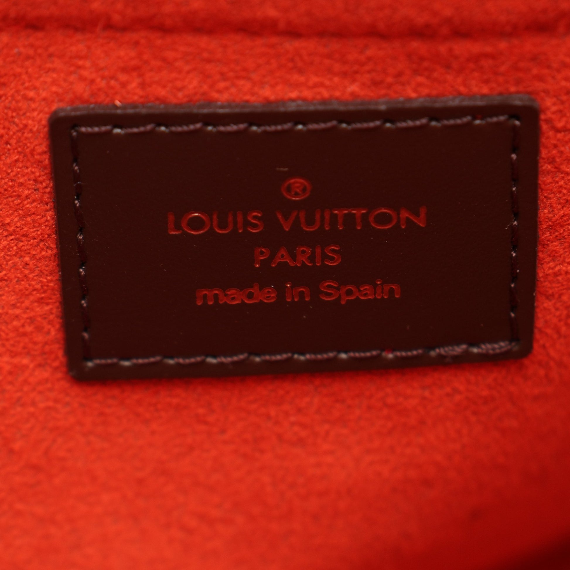 サリア ミニ ダミエエベヌ ハンドバッグ PVC レザー ブラウン ルイヴィトン バッグ LOUIS VUITTON