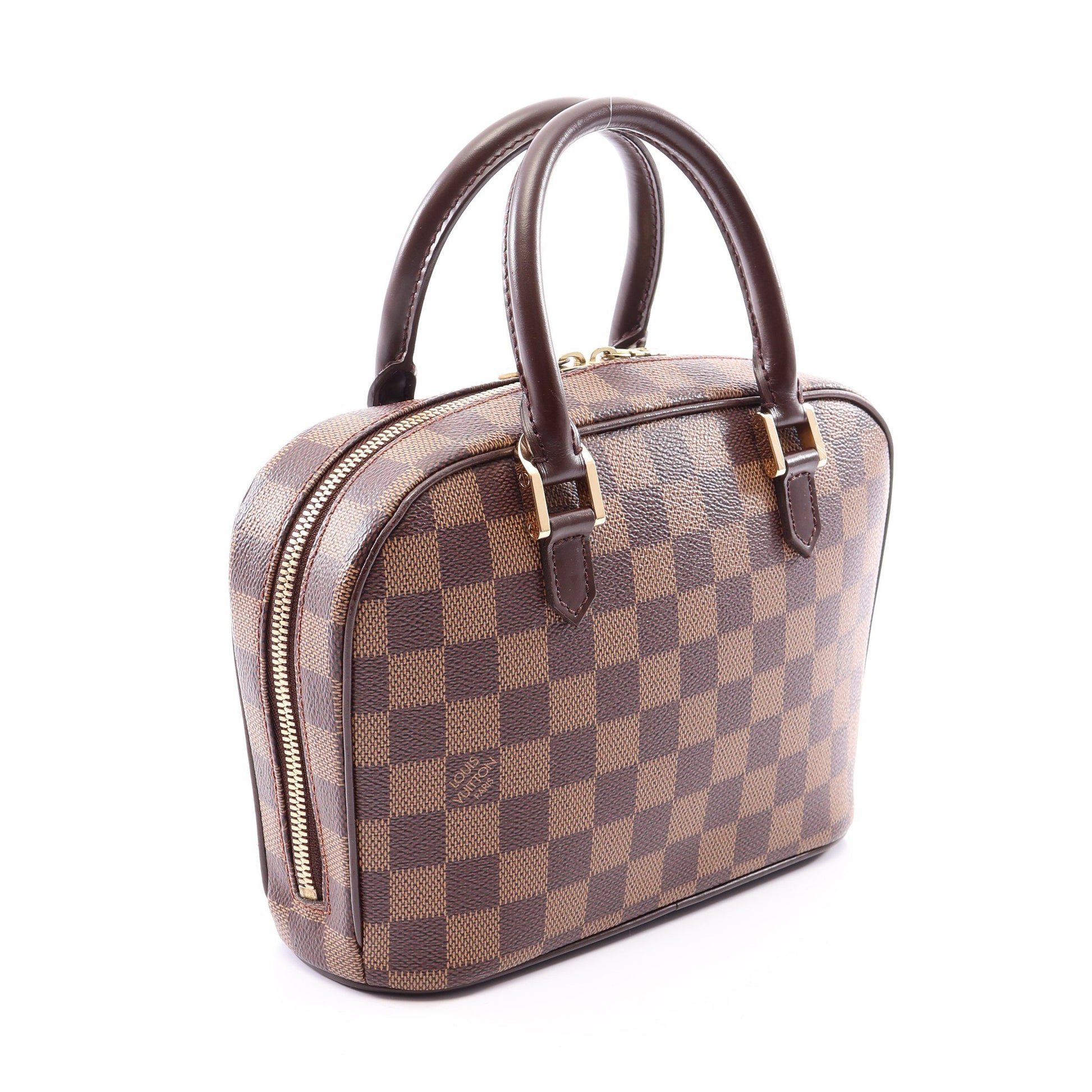 サリア ミニ ダミエエベヌ ハンドバッグ PVC レザー ブラウン ルイヴィトン バッグ LOUIS VUITTON