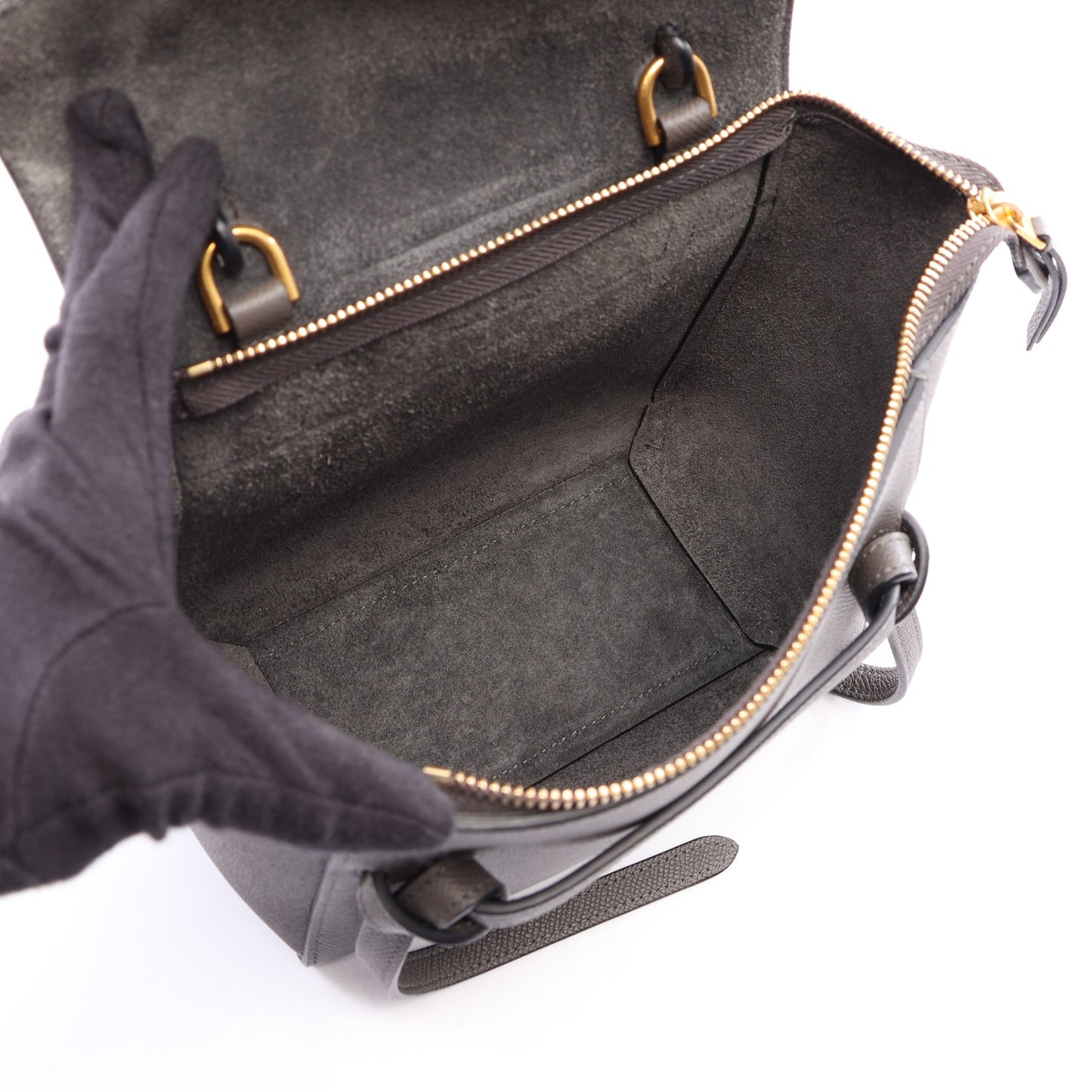 BELT BAG NANO ベルトバッグ ナノ 2WAY ハンドバッグ レザー グレー セリーヌ バッグ CELINE