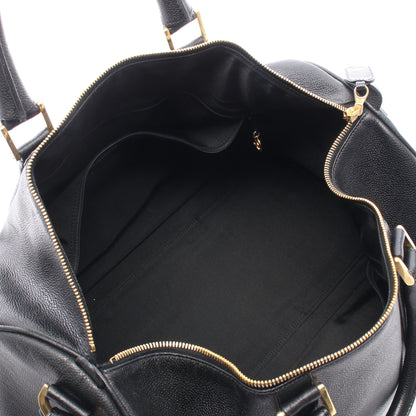 ココマーク 2WAY ボストンバッグ キャビアスキン ブラック ゴールド金具 シャネル バッグ CHANEL