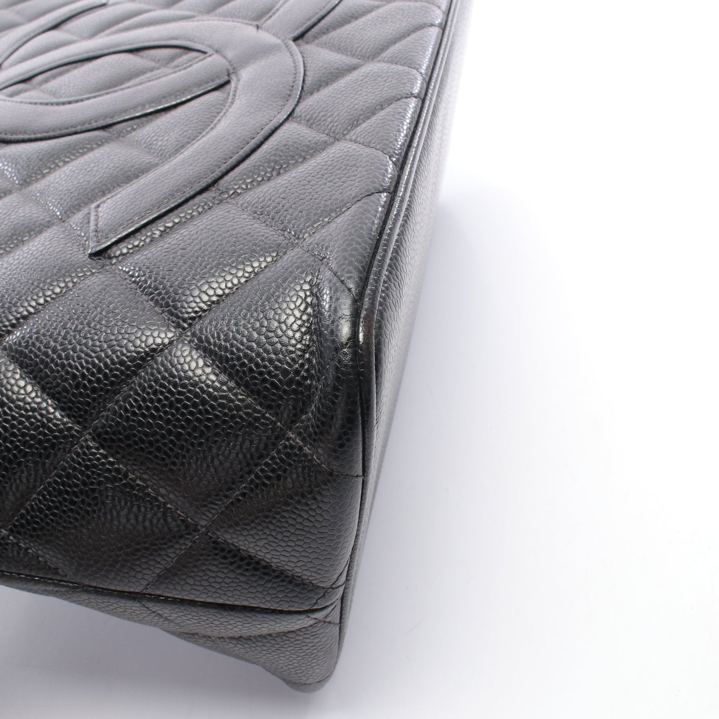復刻トート ハンドバッグ トートバッグ キャビアスキン ブラック シルバー金具 シャネル バッグ CHANEL
