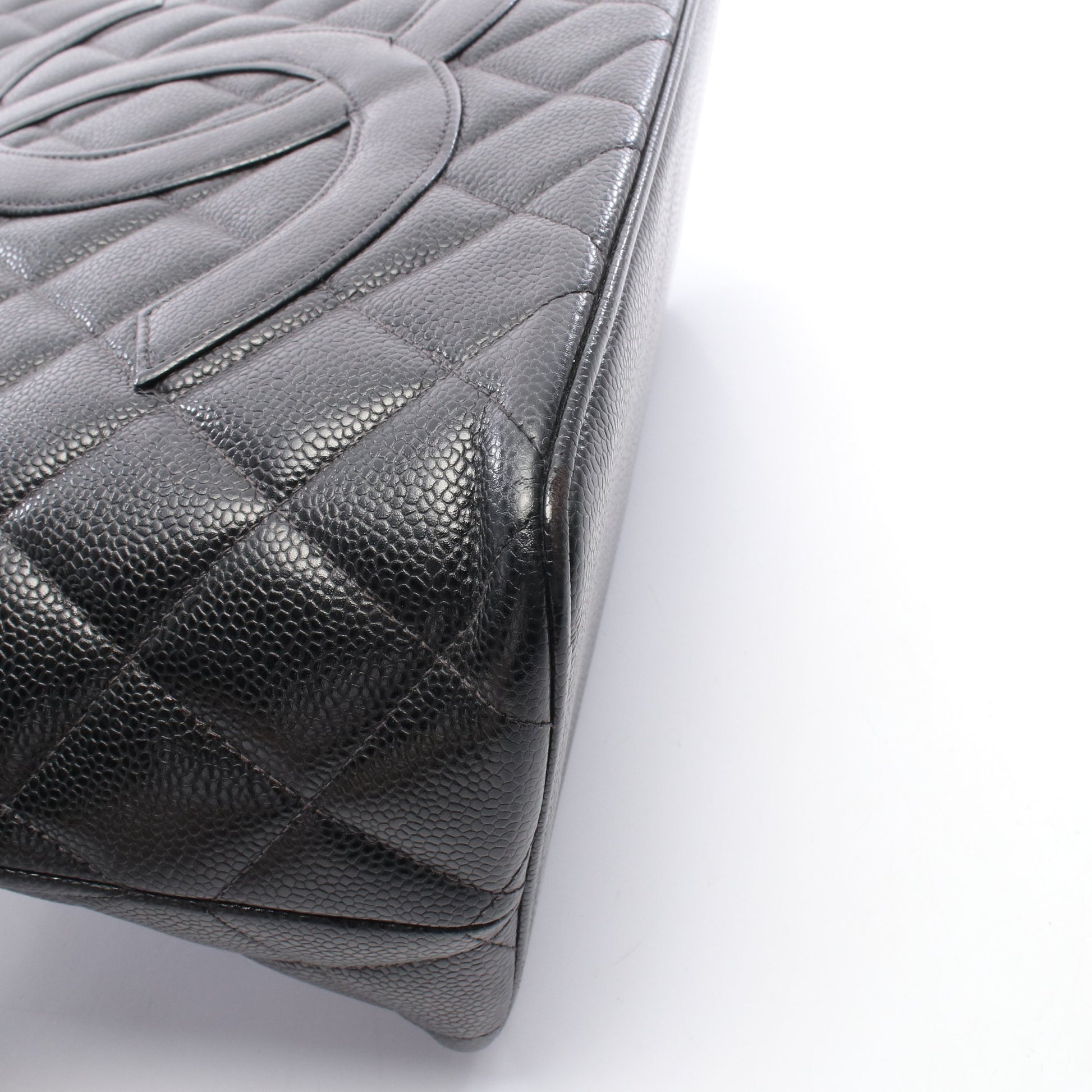 復刻トート ハンドバッグ トートバッグ キャビアスキン ブラック シルバー金具 シャネル バッグ CHANEL