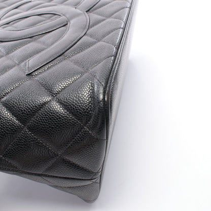 復刻トート ハンドバッグ トートバッグ キャビアスキン ブラック シルバー金具 シャネル バッグ CHANEL