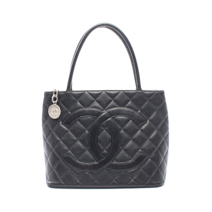 復刻トート ハンドバッグ トートバッグ キャビアスキン ブラック シルバー金具 シャネル バッグ CHANEL