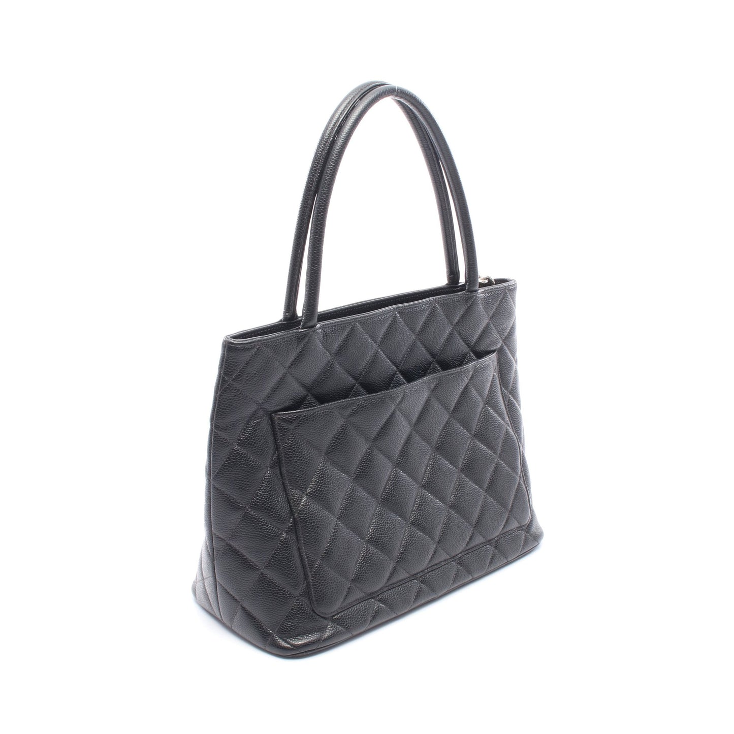 復刻トート ハンドバッグ トートバッグ キャビアスキン ブラック シルバー金具 シャネル バッグ CHANEL