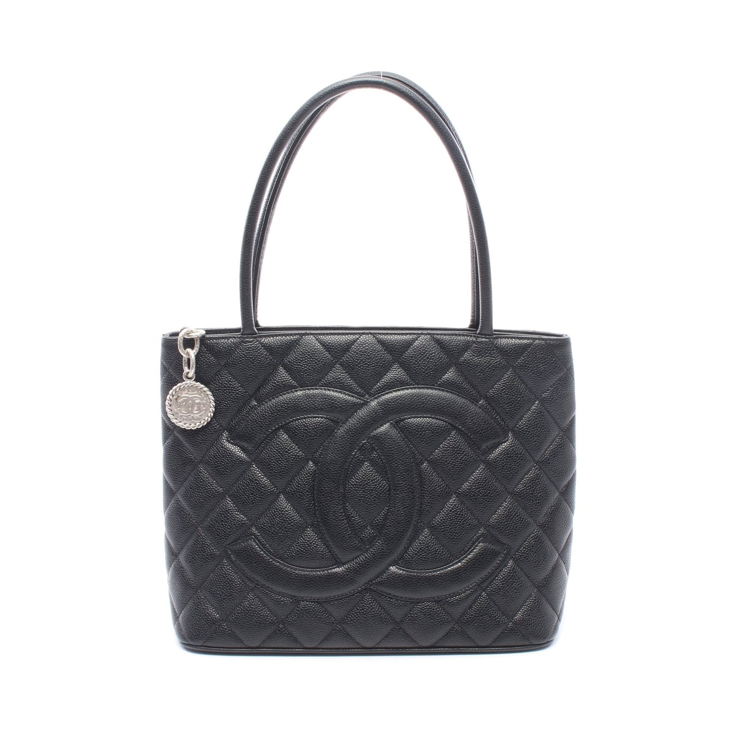復刻トート ハンドバッグ トートバッグ キャビアスキン ブラック シルバー金具 シャネル バッグ CHANEL