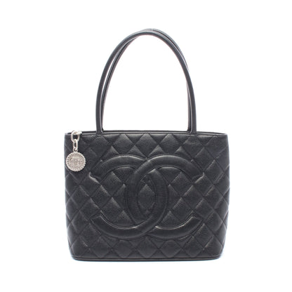 復刻トート ハンドバッグ トートバッグ キャビアスキン ブラック シルバー金具 シャネル バッグ CHANEL