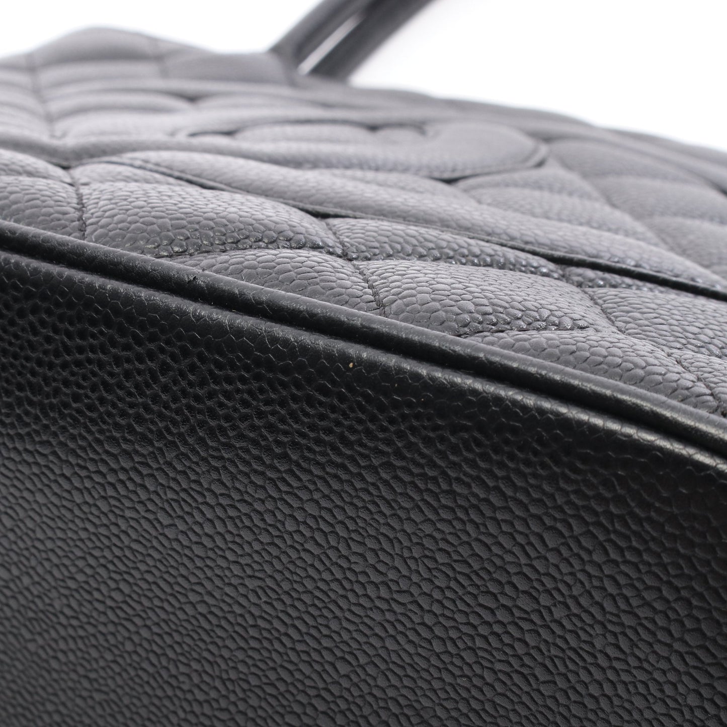 復刻トート ハンドバッグ トートバッグ キャビアスキン ブラック シルバー金具 シャネル バッグ CHANEL