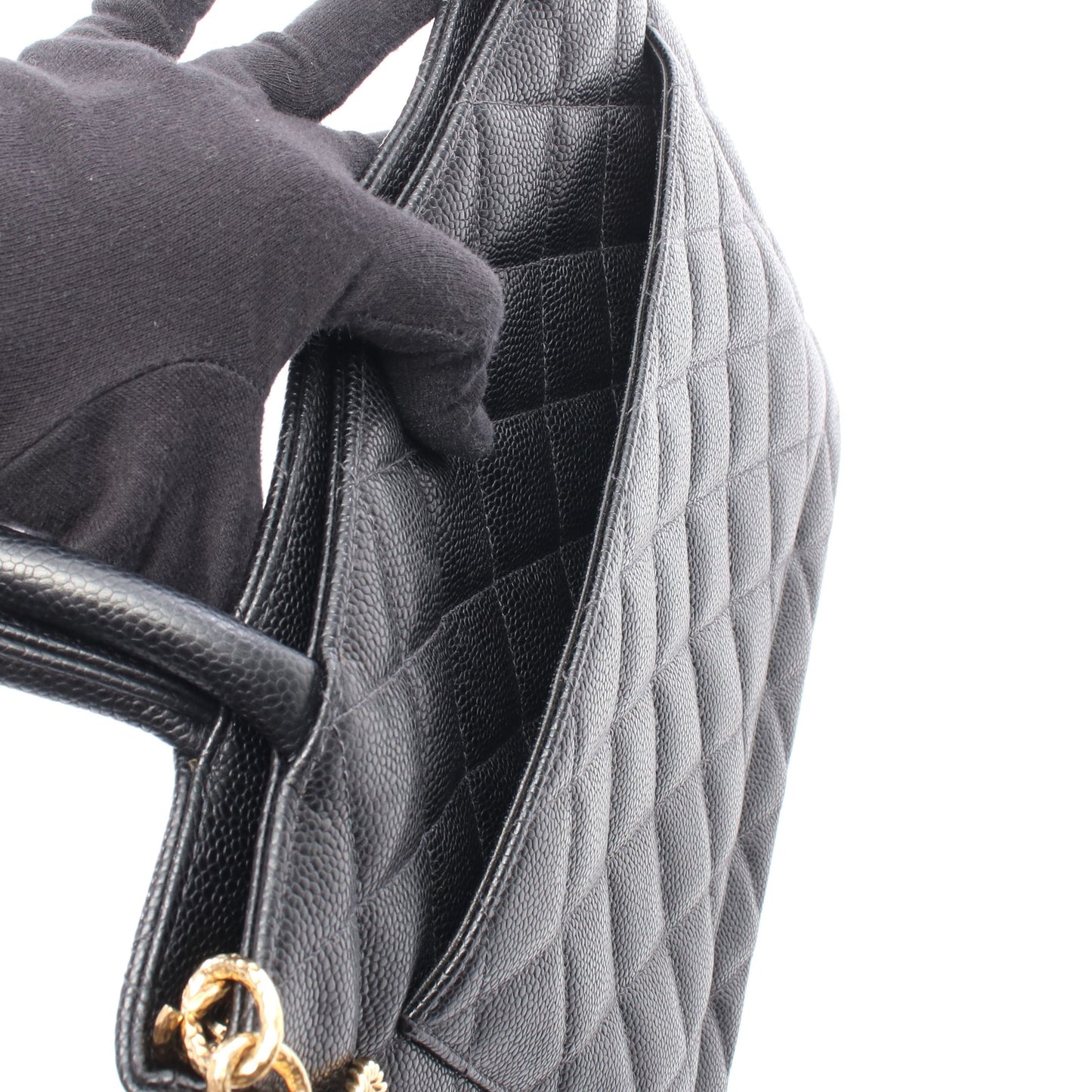 復刻トート ハンドバッグ トートバッグ キャビアスキン ブラック ゴールド金具 シャネル バッグ CHANEL