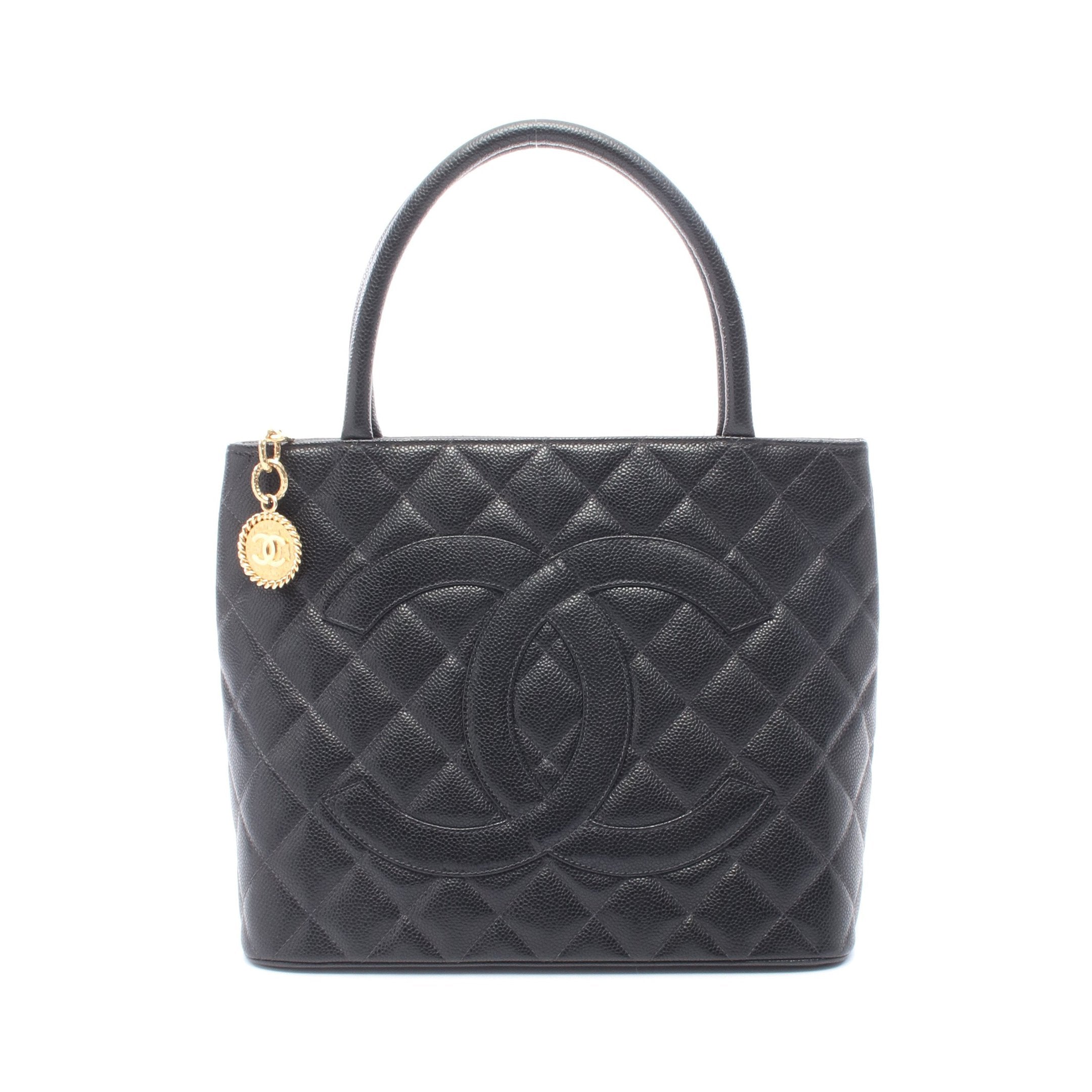 CHANEL 復刻 トートバッグ 　キャビアスキン　中古品B 復刻トート ハンドバッグ トートバッグ キャビアスキン ブラック