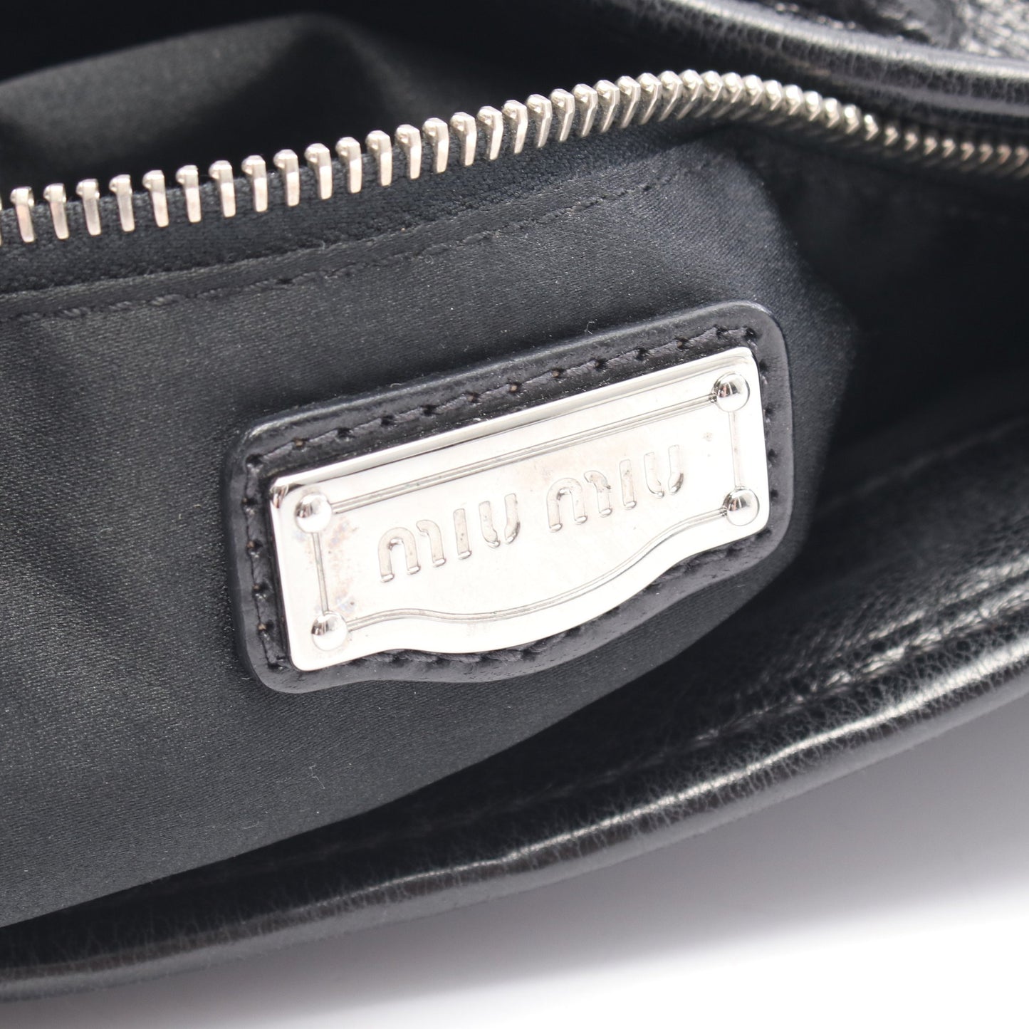 マテラッセ ワンショルダーバッグ レザー ブラック ミュウミュウ バッグ miu miu